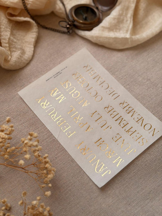 FOILED Monthly Stickers | Large Text