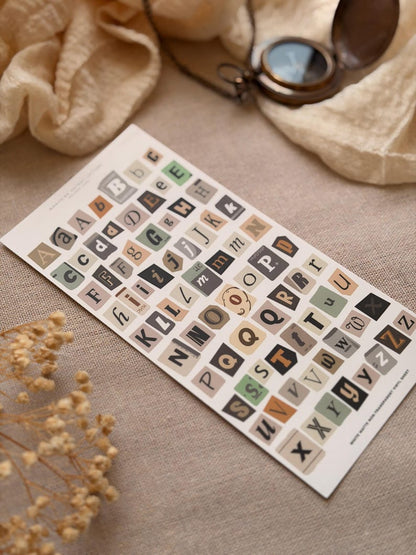 Junk Journal Letters Stickers