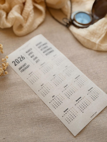 2026 Mini Calendar Stickers