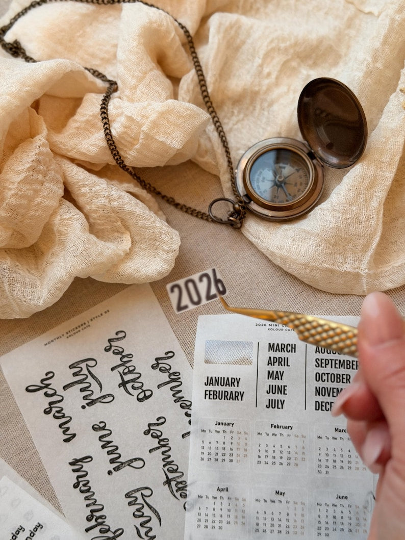 2026 Mini Calendar Stickers