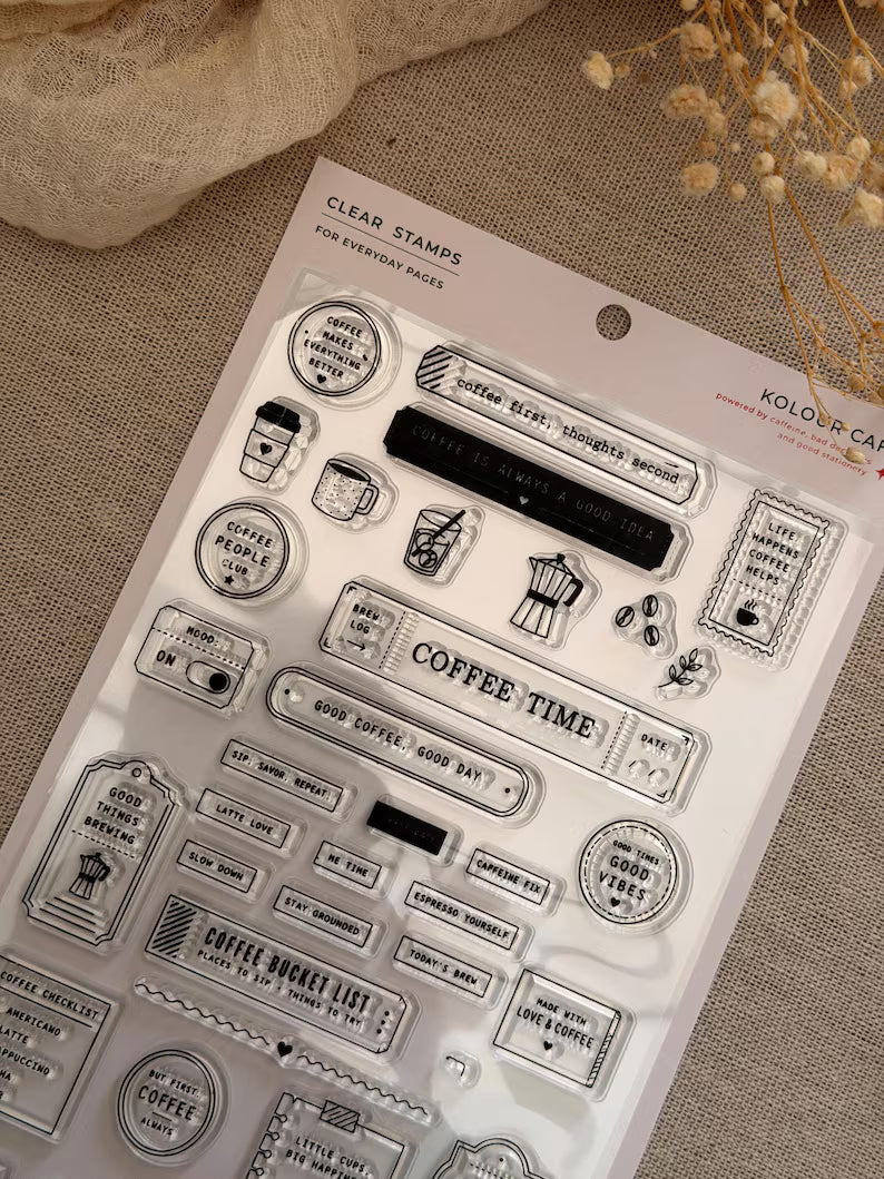 Coffee Themed | Clear Jelly Stamps