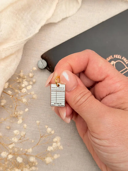 Vintage Library Card Planner Charm
