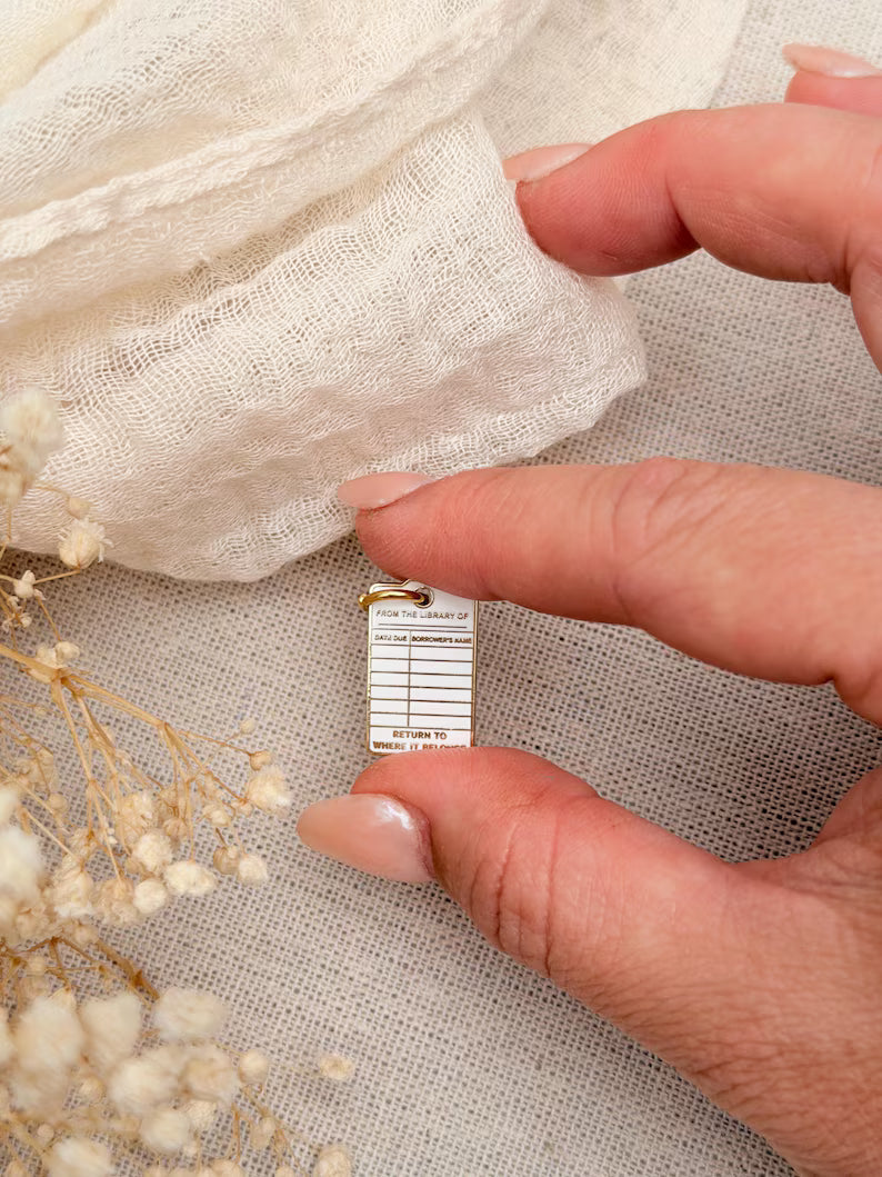 Vintage Library Card Planner Charm