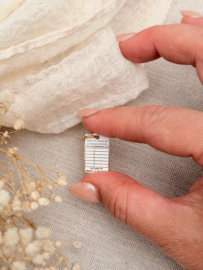 Vintage Library Card Planner Charm