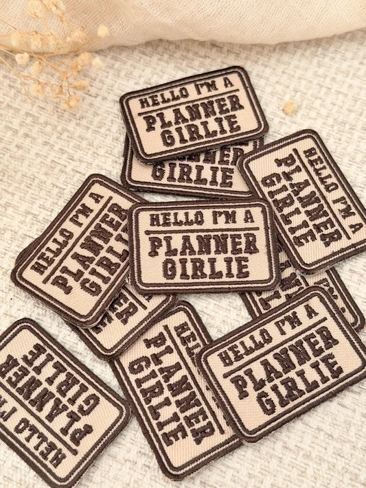 Hello I'm A Planner Girlie Embroidered Patch
