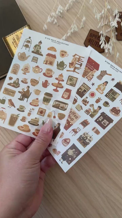 Coffee Tea Tiny People Stickers | DK209 210
