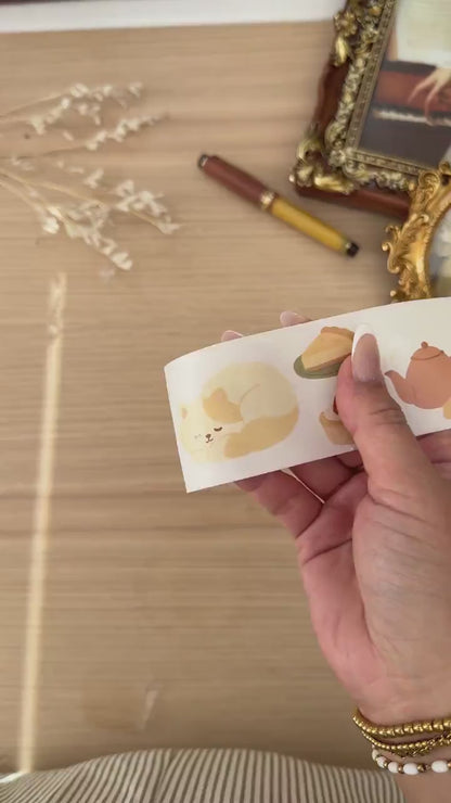 Tea Sketched 50mm Kisscut Washi Tape | Issue 011