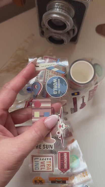 Retro Travel Stamps PET Tape | Issue 018