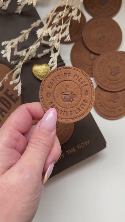 Stick On Vegan Leather Patch | Coffee Cafe